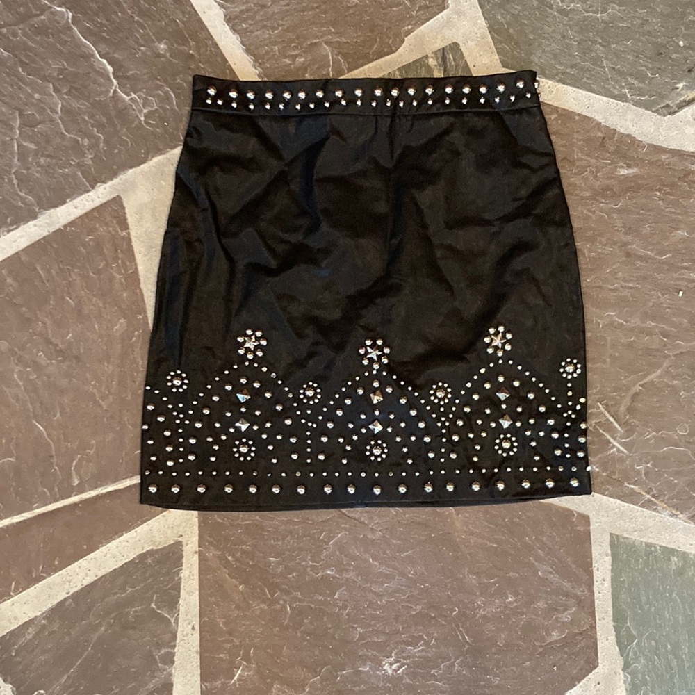 Mini Studded Leather Skirt